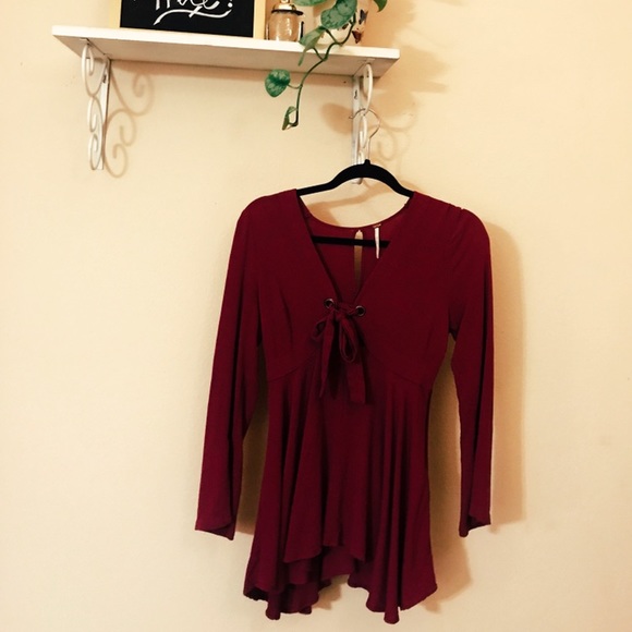 Free People Tops - Free People Magenta Blouse